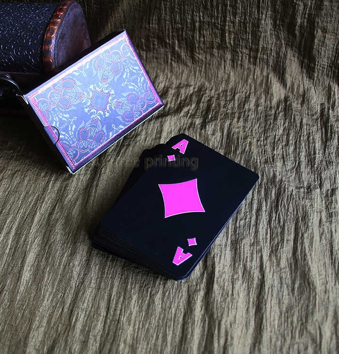 Custom black plastic playing cards